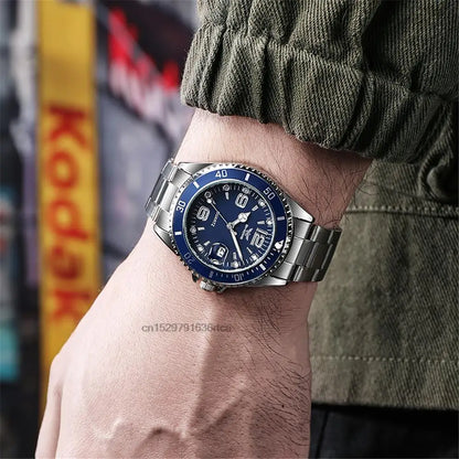 Montres de luxe pour hommes en acier inoxydable – Montre à quartz avec affichage de la date, style professionnel et sportif, tendance