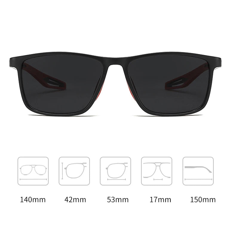 Men Women's Sports Sunglasses Square TR90 Frame Sun Glasses Eyewear Vintage Flexible Riding Goggle Shades Eyeglasses UV400