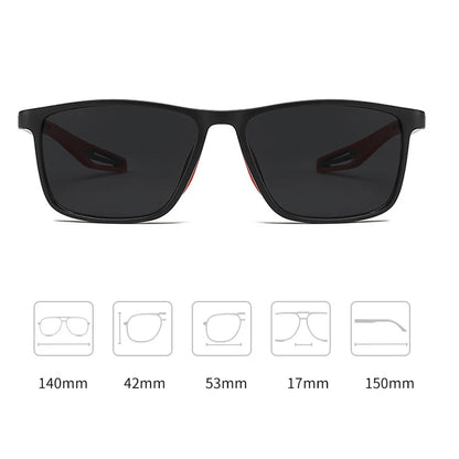 Men Women's Sports Sunglasses Square TR90 Frame Sun Glasses Eyewear Vintage Flexible Riding Goggle Shades Eyeglasses UV400