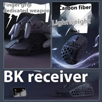 Darmoshark M5 Air Forged Carbon Fiber Gaming Mouse Wireless 8K Macro Mouse 30KDPI Finger Grip Small Hand Mice 30g Lightweight