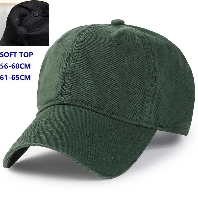 Men Women Oversize XXL 100% Cotton Baseball Cap,Large Baseball Hat for Big Heads 56-63cm(23.5"-25.5"),Adjustable Plain Dad Cap