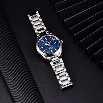 Luxusuhr für Herren von PAGANI DESIGN – Mechanisches Automatikmodell (Kaliber 8215), aus Edelstahl, wasserdicht, mit Datumsanzeige und leuchtenden Zeigern