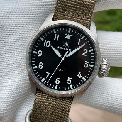 STEELFLIER Official SF743 Pilot VH31 Quartz Movement Big Onion Crown 200M Waterproof Sapphire Crystal Luxury Dive Luminous Watch