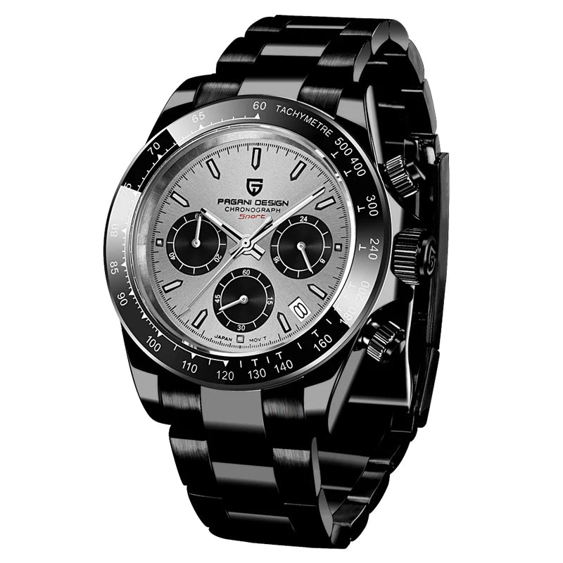 Montre pour homme PAGANI DESIGN – Modèle à cadrans colorés, montre-bracelet à quartz de luxe, chronographe équipé d'un mouvement