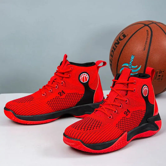 Sapatilhas Desportivas de Cano Alto em Tamanho Grande para Homem, Casuais, Respiráveis e Confortáveis, com Sola Grossa, para Basquetebol e Corrida