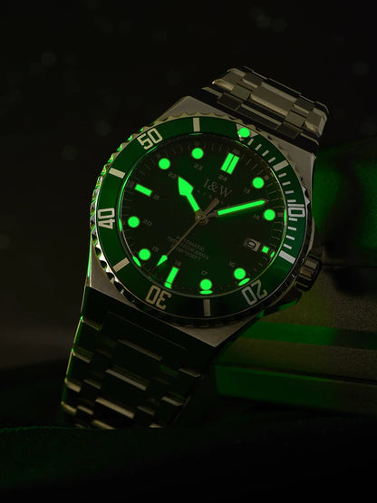 IW Luxury Brand Automatic Mechanical Sports Diving Watch Red Blue Bezel Steel Sapphire Luxury Men's Watches 300M Waterproof