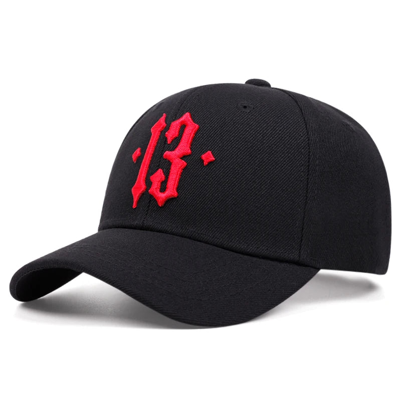 New No.13 Embroidered Baseball Hat Simple Men's Fashion Hip Hop Hat Casual Decorative Hat Women's Outdoor Sports Sunscreen Hat
