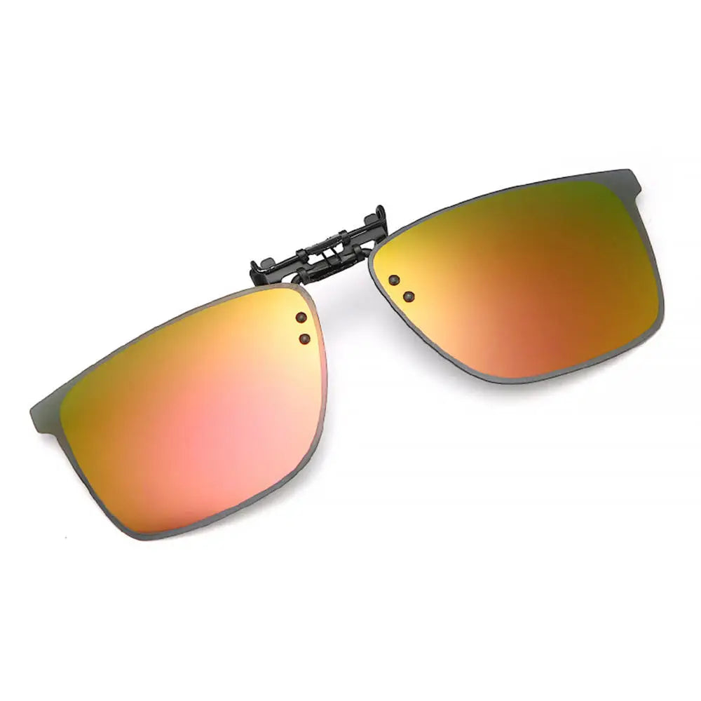 New Arrival Polarized Flip-up Clips Sunglasses for Myopia glasses, Retro Big Size Square Al-Mg glass Clip-on Sunglass Clip C3167