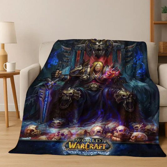 WOW World of Warcraft Arthas Demon Illidan Sylvanas фланелено одеяло, уютно меко одеяло за дом, спалня, легло, диван, покривало, подарък