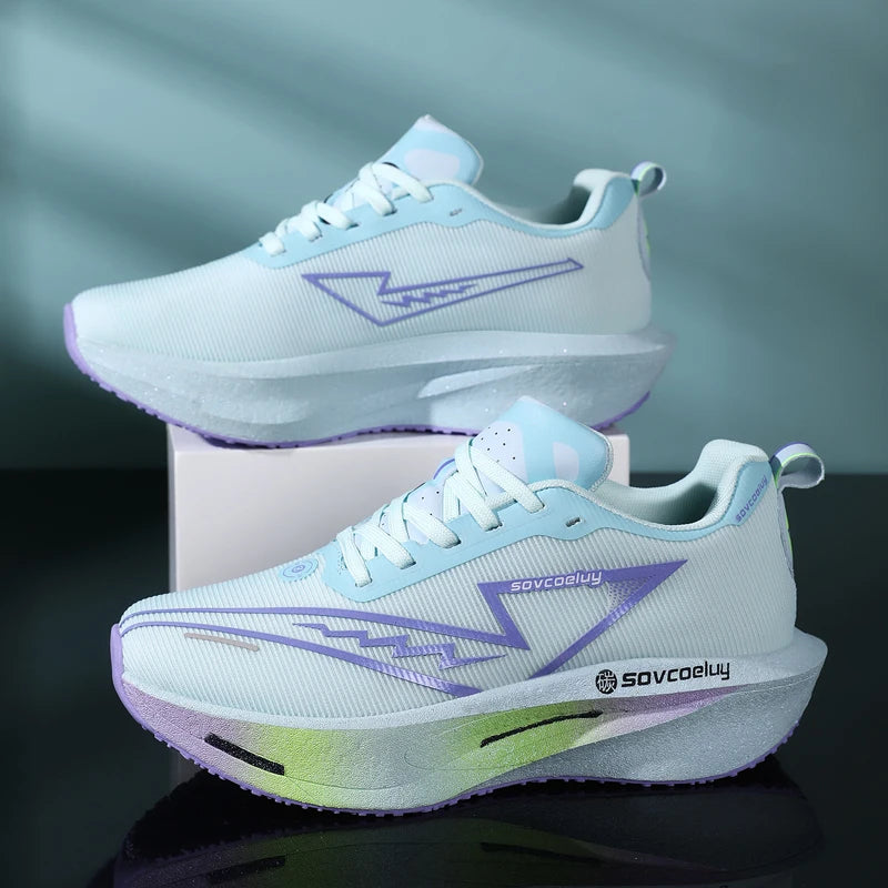 Zapatillas de running con placa de carbono para maratón, deportivas, transpirables, ligeras, cómodas y antideslizantes para hombre y mujer