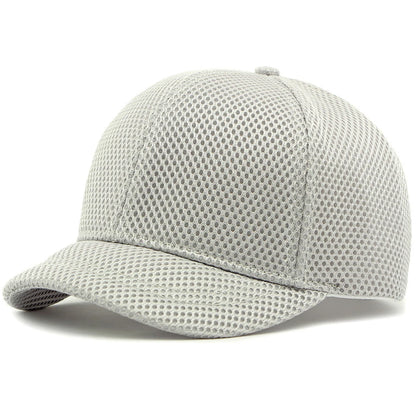 HT4828 5CM Short Brim Baseball Cap Male 6 Panels Baseball Hat Breathable Mesh Trucker Cap Men Women Solid Plain Snapback Cap