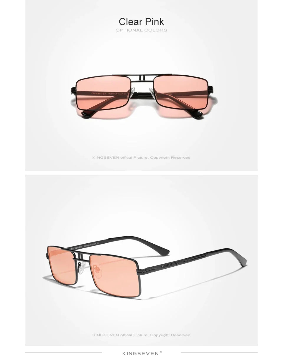 KINGSEVEN Brand Rectangle Frame Sunglasses For Men Polarized Design Glasses Fashion High Quality Driving Eyewear UV400