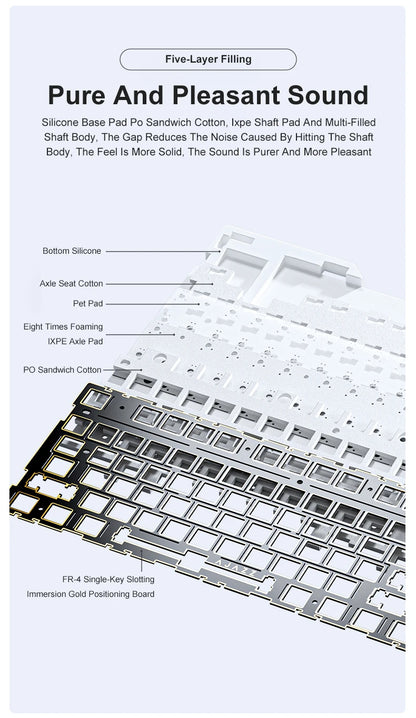 New AJAZZ AK35I V3 MAX Tri-mode Wired Bluetooth Wireless Gaming Keyboard Gasket Full Key Hot Swap 104 Keys Customized Keyboard