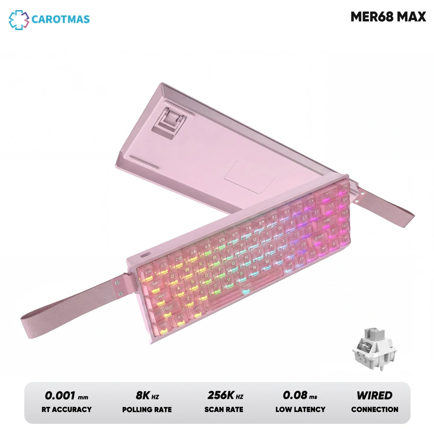 IROK Carotmas Mercury68 Mercury 68 Mercury68 Pro Mercury68 Max RT 0.001mm 8K Teclado mecânico magnético gaming com fios