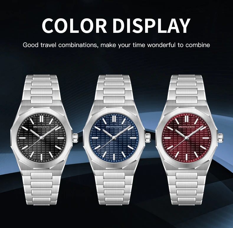 New 2026 Fashion Rare Specht & Söhne Men's Watch Ultrathin 38MM Steel Sapphire Crystal VH31 Quartz Wristwatch