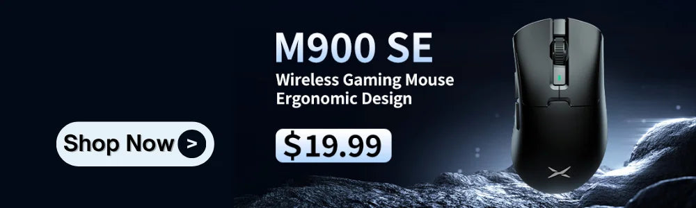 Delux M800mini trådlös gamingmus, 46g lätt, PAW3395/PAW3311, 1KHz polling rate för PC-gamers med små till medelstora händer