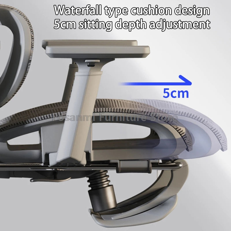 Silla de oficina ergonómica para ordenador con malla transpirable, reposabrazos, soporte lumbar ajustable, reposacabezas y diseño para escritorio, hogar y gaming