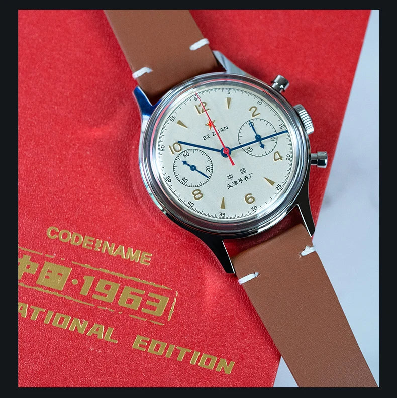 Reloj mecánico para hombre Seagull 1963 International Edition, reloj de piloto ST1901, cronógrafo retro de pulsera, aviación de la Fuerza Aérea, nuevo