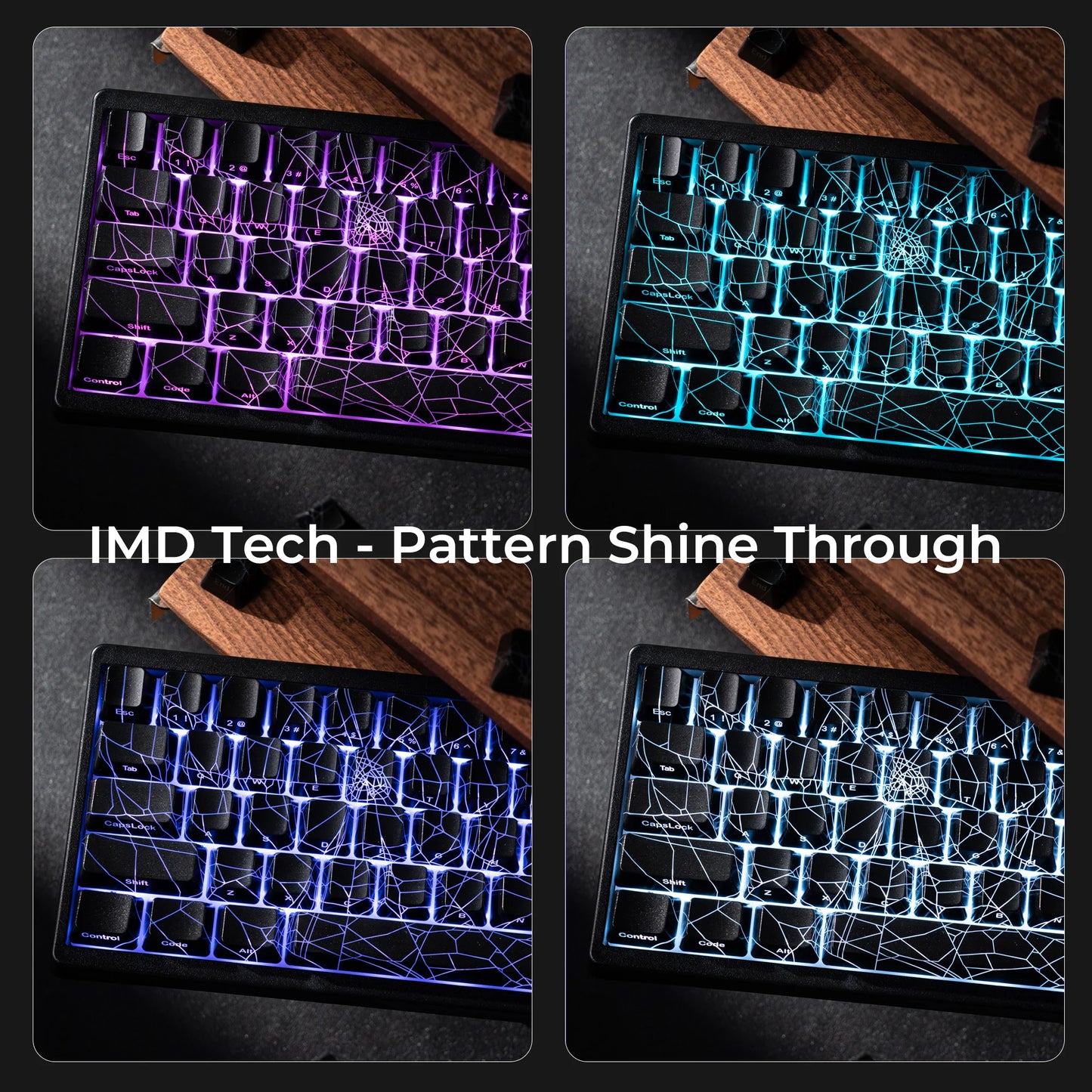 Teclado XVX Spider Web M67 JadeStone con teclas IMD-Tech, conexión trimodo y retroiluminación RGB personalizada 60%