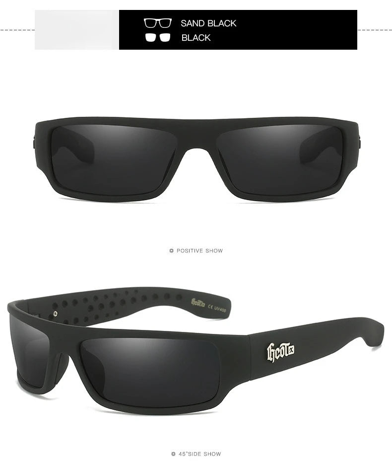 Polarized Chicano Sunglasses, Square Frame Design, UV400 Lens, Hip Hop Streetwear, Retro West Coast Accessory