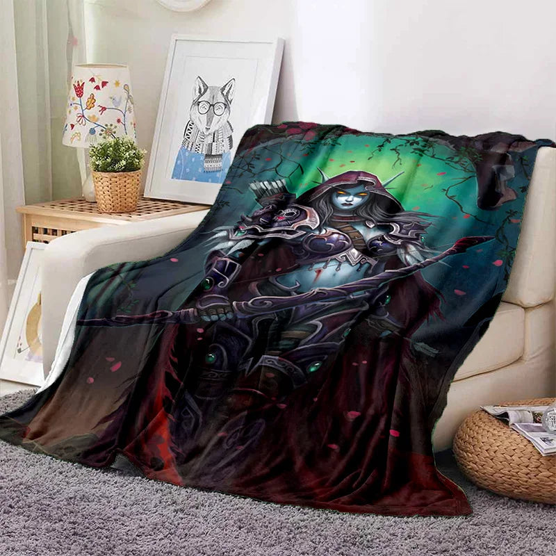 WOW, World of Warcraft  Demon Hunter, Lich King Game 3D Soft Blankets,Throw Blanket for Picnic Beds Sofa Home Bedroom Kids Gifts