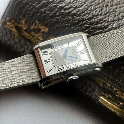 New MERKUR NH05 Rectangle Retro Casual Watch for Men Business Series Automatic Chorded Watch Sapphire White Watch