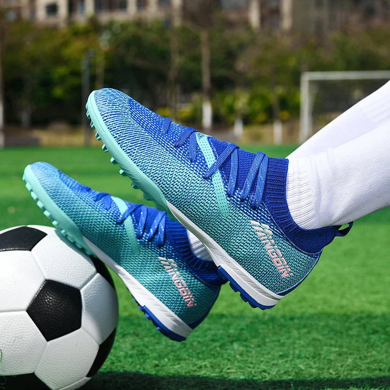 Turf Soccer Cleats Professional Men Football Boots Breathable Mesh Youth Soccer Shoes Anti Skid Male Sneakers Society Chuteira