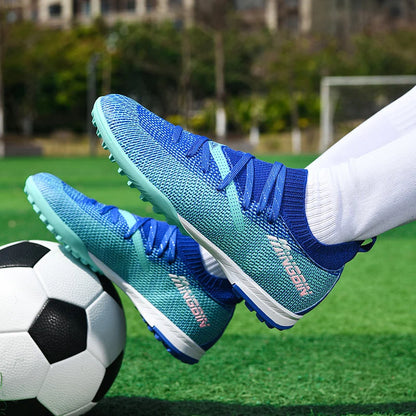 Turf Soccer Cleats Professional Men Football Boots Breathable Mesh Youth Soccer Shoes Anti Skid Male Sneakers Society Chuteira