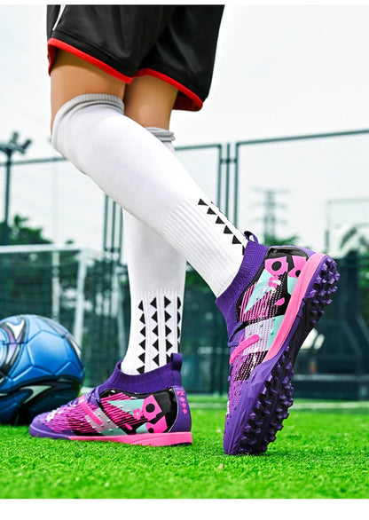 Football Boots Men Professional Soccer Shoes Sneakers Field Long Spikes Outdoor Competition Non-Slip Comfortable Training Shoes