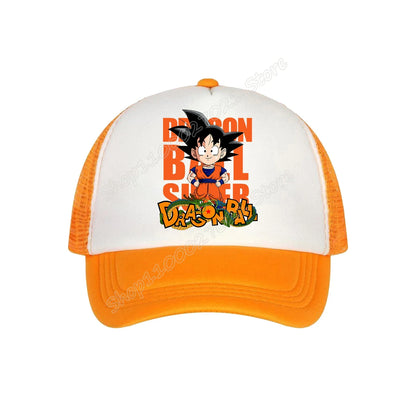 Dragon Ball Goku Peaked Cap Cartoon Pattern Baseball Caps Kawaii Anime Summer Breathable Mesh Hat Parent-child Hats Peacoat Gift