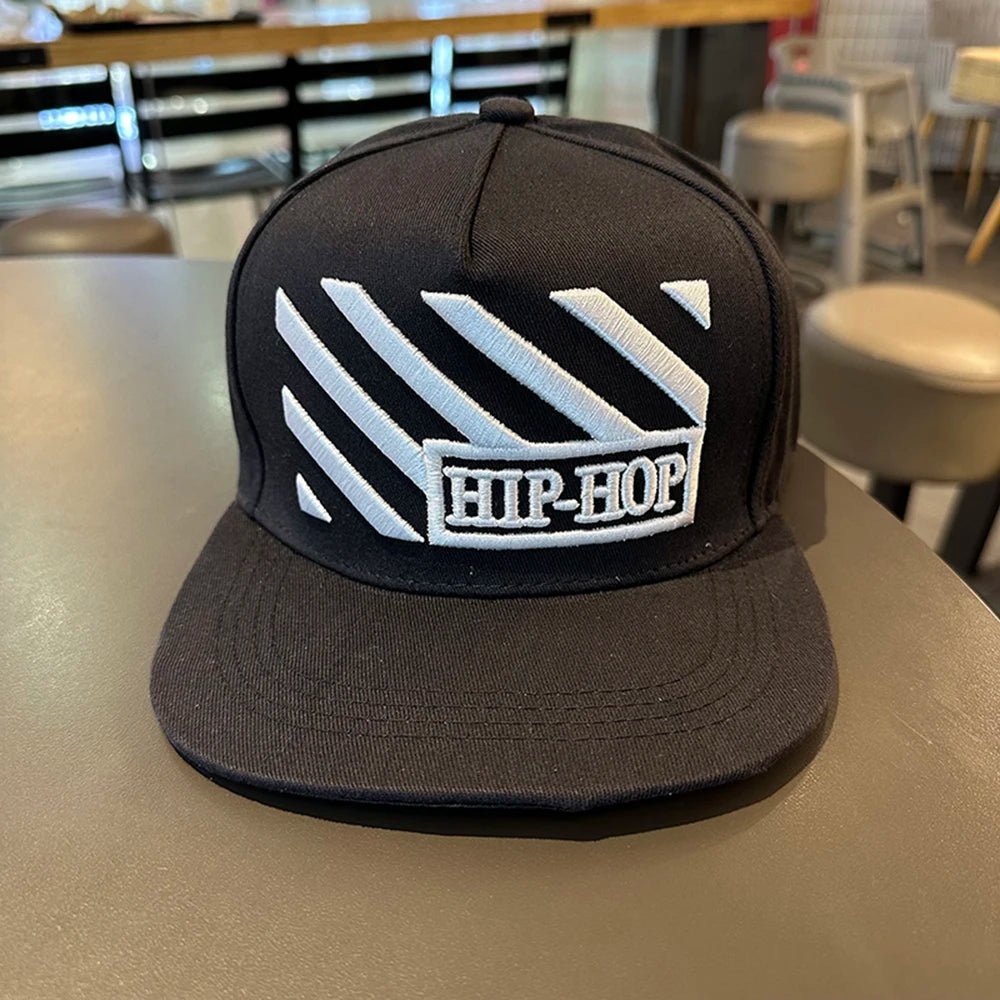 Men's Letter Embroidery Tide All-Match Flat Brim Baseball Cap Ladies Summer Hip-Hop Hat Outdoor Shade Adjustable Peaked Cap