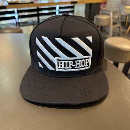 Men's Letter Embroidery Tide All-Match Flat Brim Baseball Cap Ladies Summer Hip-Hop Hat Outdoor Shade Adjustable Peaked Cap