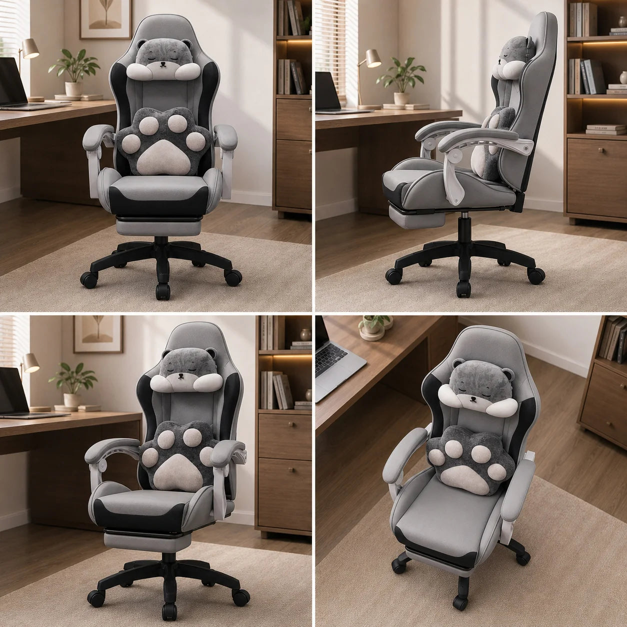 AOLIVIYA Gaming Chair Ergonomic Reclining Computer Chair with Footrest, Adjustable Swivel Gaming Chair for Streaming, Office & Long Sitting