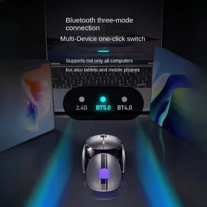 Ratón inalámbrico Bluetooth Inphic X2 trimodo de metal, silencioso, recargable, con retroiluminación e-sports, para gaming, PC y portátiles, accesorio de regalo