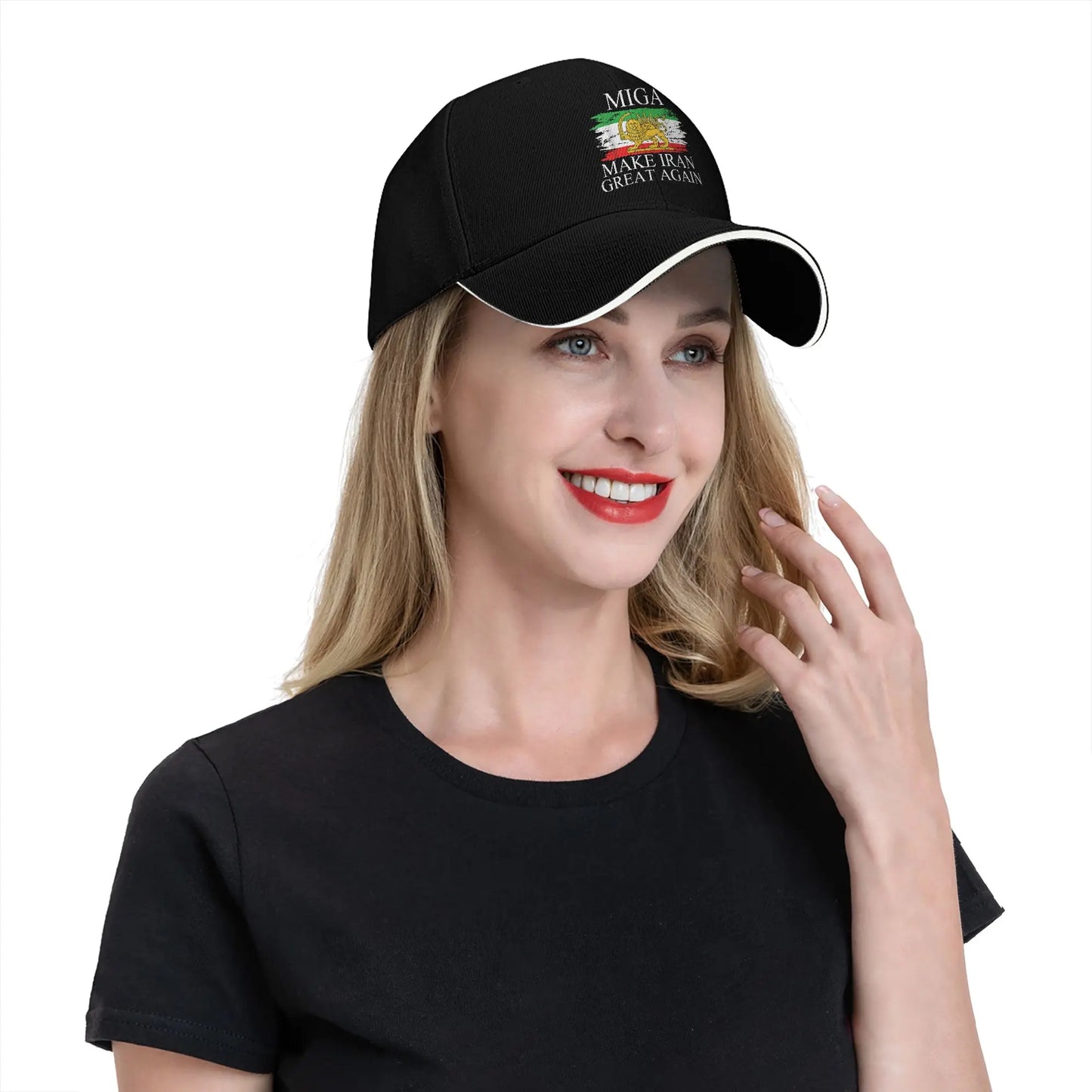Make Iran Great Again Emblem Of Iran MIGA Gift Sun Baseball Cap Summer Unisex Trucker Hat High Quality Baseball Caps