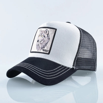Fashion Baseball Cap With Embroidery Wolf Patch Snapback Hip Hop Trucker Caps Men Women Outdoor Breathable Visor Hat