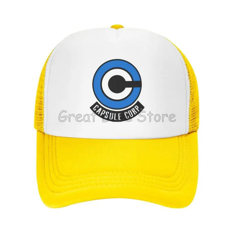 Capsule Corp Cappellini da baseball in rete Unisex Cappellino da camionista in stile hip-hop Cappellino da papà in stile anime DBZ Cappellino da corsa regolabile Cappellini da camionista estivi Cappellini snapback