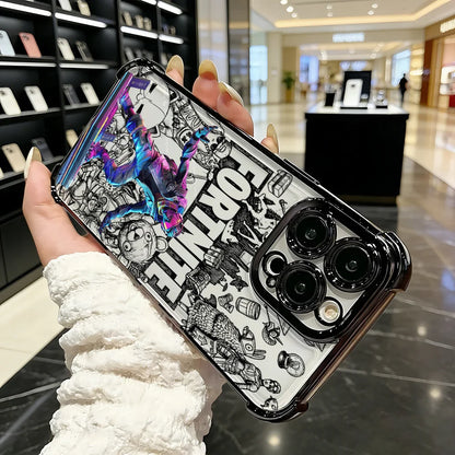 Funda de teléfono FortniteS popular con acabado metalizado para iPhone 17 17e 16e 16 15 14 13 12 11 Pro Max X XR XSMax 7 8 Mini Air Plus anticaídas