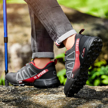 Men's Hiking Shoes Waterproof Outdoor Lace-Up Sports Shoes Women's Bicycle Casual Shoes Non-Slip Field Tactical Training Shoes