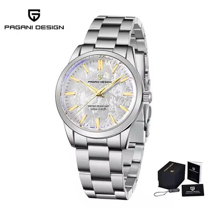 PAGANI DESIGN 40MM Meteorite Dial Men's Quartz Watches Luxury Business Sapphire 316L Stainless Steel 100M Waterproof Watch for Men