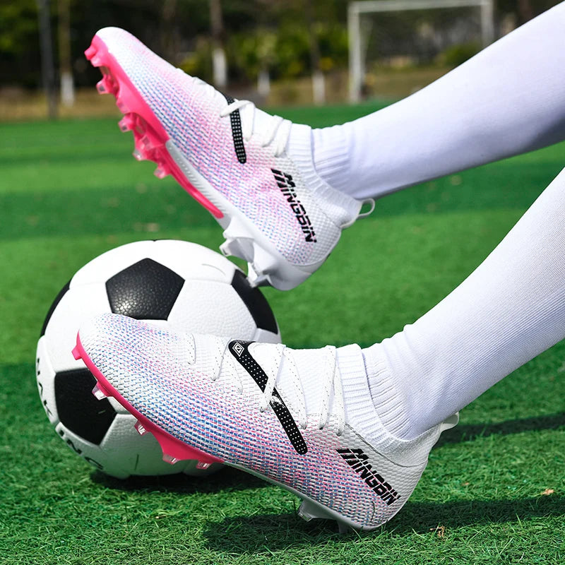 Turf Soccer Cleats Professional Men Football Boots Breathable Mesh Youth Soccer Shoes Anti Skid Male Sneakers Society Chuteira