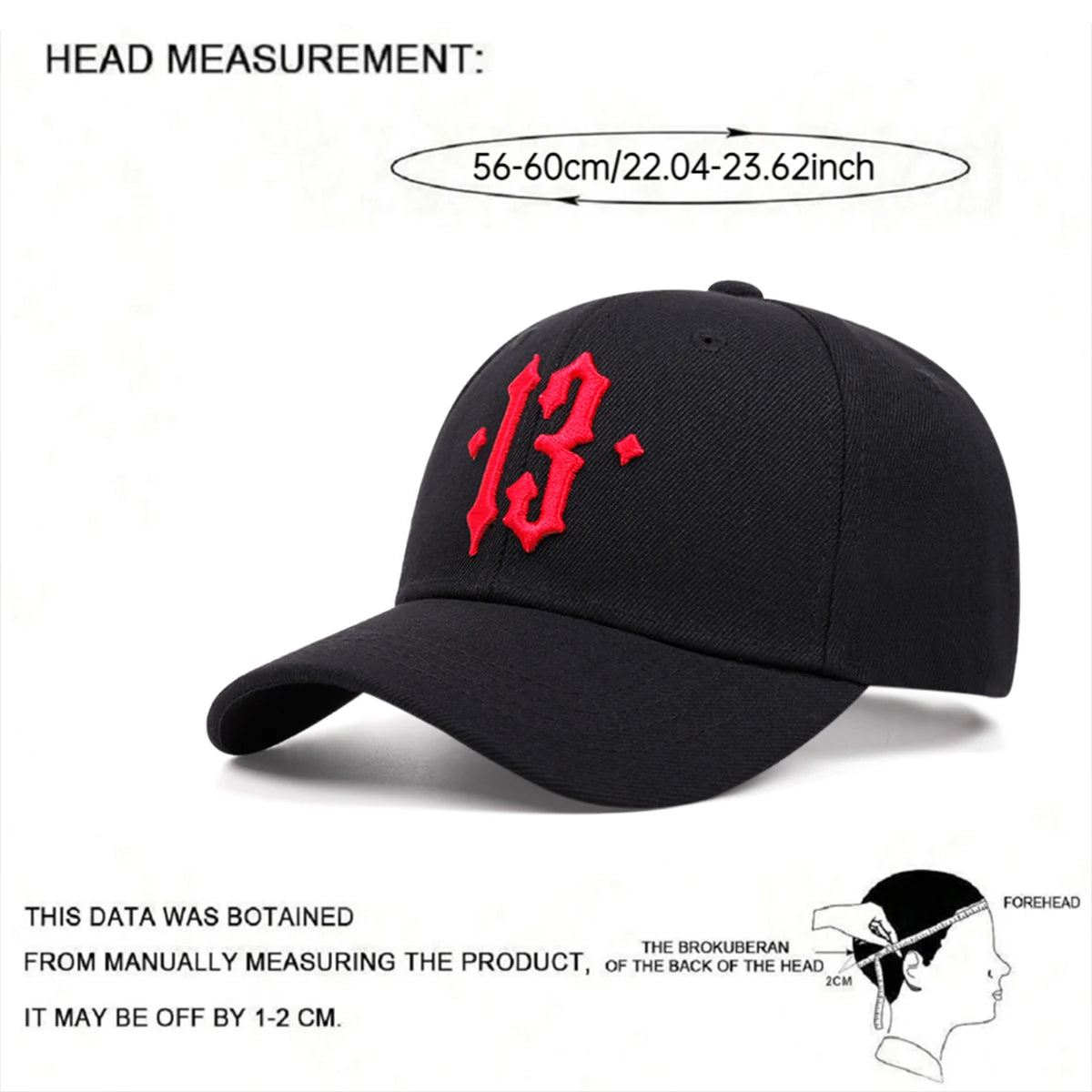 New No.13 Embroidered Baseball Hat Simple Men's Fashion Hip Hop Hat Casual Decorative Hat Women's Outdoor Sports Sunscreen Hat