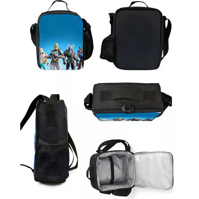 Sacos de Almoço para Crianças, Sacos de Piquenique Escolares Cartoon Fort-nite para Meninas e Meninos, Sacos de Almoço Térmicos para Crianças, Portáteis e Leves