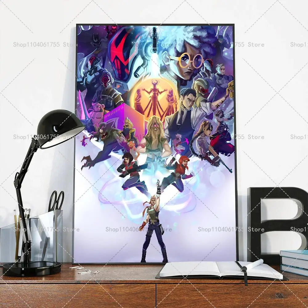 F-Fortnites-Game Póster Popular Autocolante de Arte em Papel Impermeável para Decoração de Parede de Café, Bar e Quarto