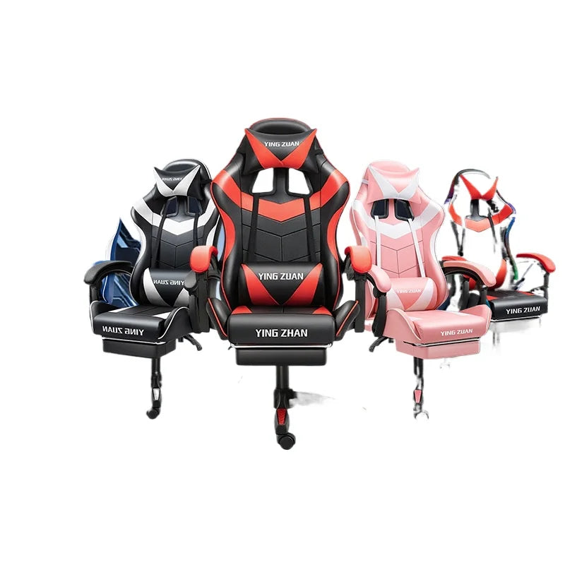 Chaise de jeu pour l'e-sport, chaise de bureau ergonomique inclinable avec support lombaire réglable et rotation à 360 degrés pour