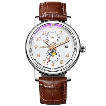 High-End Luxury Men's Mechanical Watch, Fully Automatic Skeleton Design, Fashionable Business Casual Niche Versatile Stylish Trendy Men's Wristwatch, Best-Selling Watch, Top Choice for Men's Gifts, Brand Name Watch, Preferred
