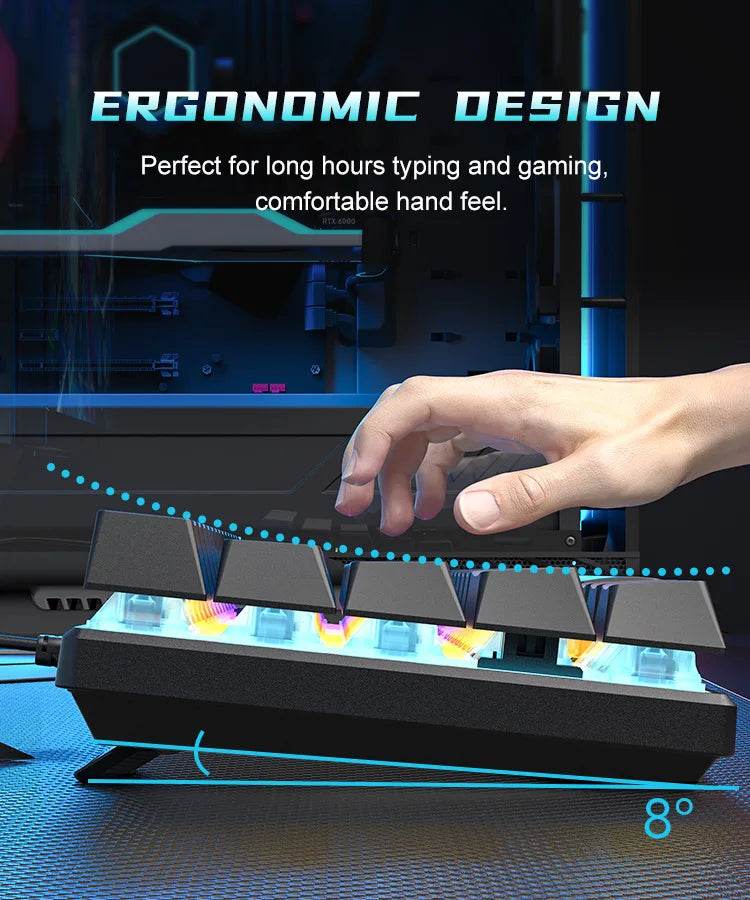 RGB Teclado mecanico branco 60% mechanical keyboard gaming white clavier gamer blanco tecla key board black pc keyboards