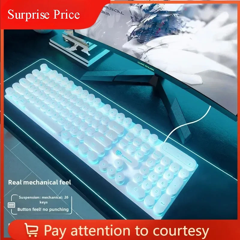 Mechanical Keyboard Gaming Keyboard E-sports Game Office Computer Notebook Desktop Steampunk English USB for Gaming