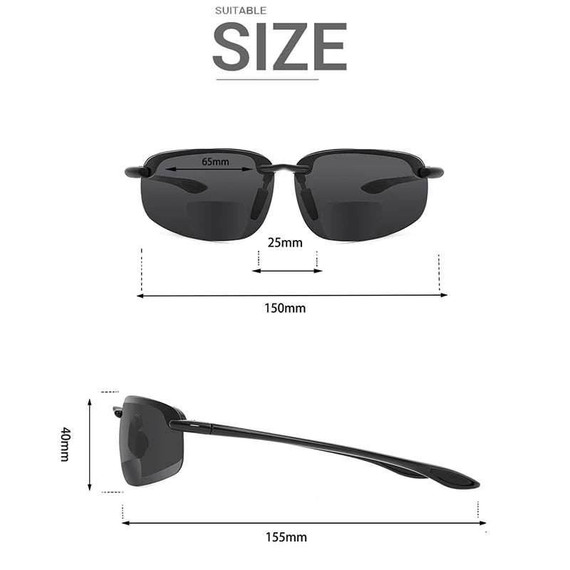 MAXJULI Bifocal Sunglasses for Women Men,TR90 Frame Ultra Lightweight and Sun Reading UV Protection 8001