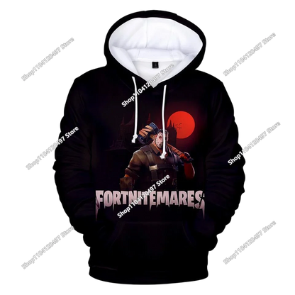 Children's Fortnite 2024 Sweatshirt, 3D Digital Printed Hoodie, Men's and Women's Pullover Jacket, Long Sleeve Children's Gift